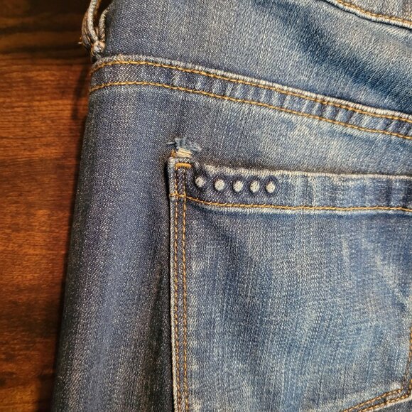 Blank NYC Jeans Size 28 Skinny Classique Mid Rise Ripped Medium Light Wash - Picture 4 of 11